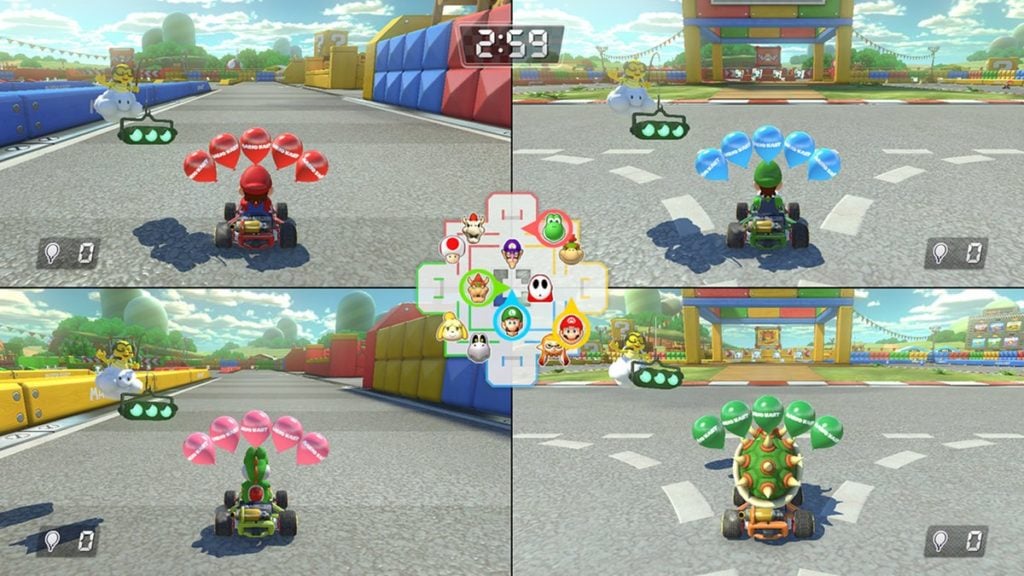 super mario kart 8 deluxe multiplayer