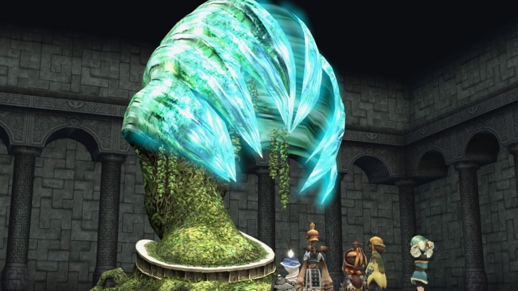 Embarque em uma caravana com o objetivo de colher gotas de mirra em Final Fantasy Crystal Chronicles Remastered Edition; (Imagem: Divulgação.)