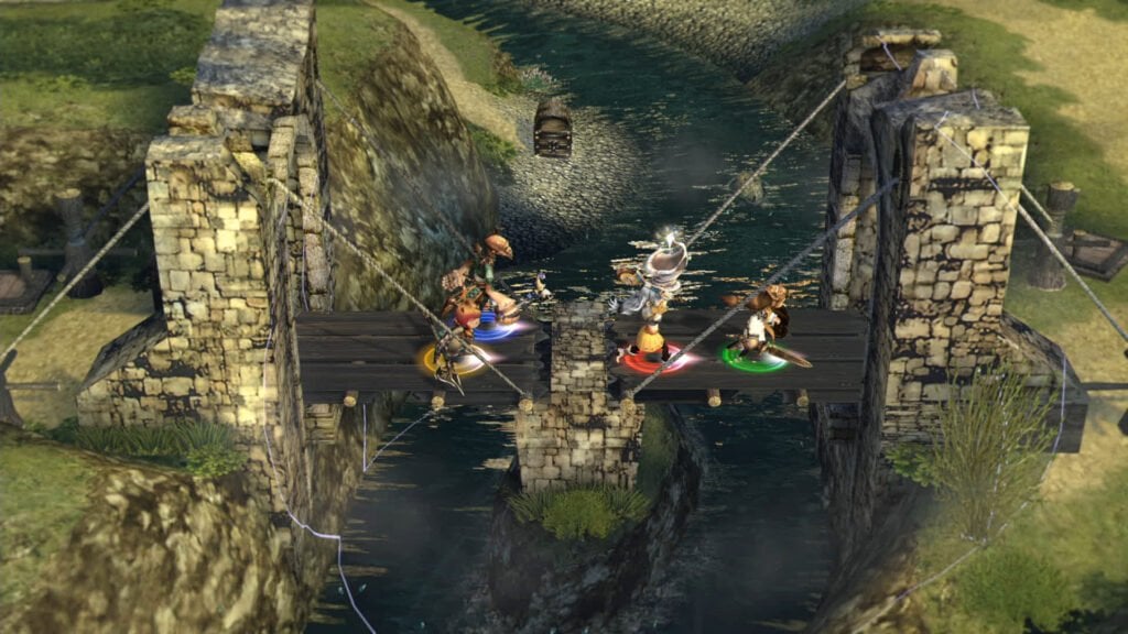 Final Fantasy Crystal Chronicles Remastered Edition obriga jogadores a andarem próximos uns dos outros e a cooperarem para superar obstáculos. (Imagem: Divulgação).