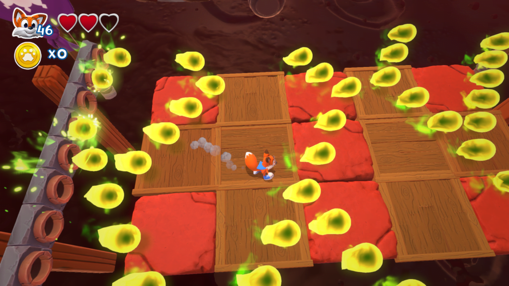 A dificuldade de New Super Lucky's Tale escala desproporcionalmente durante as lutas contra chefes. (Imagem: Reprodução)