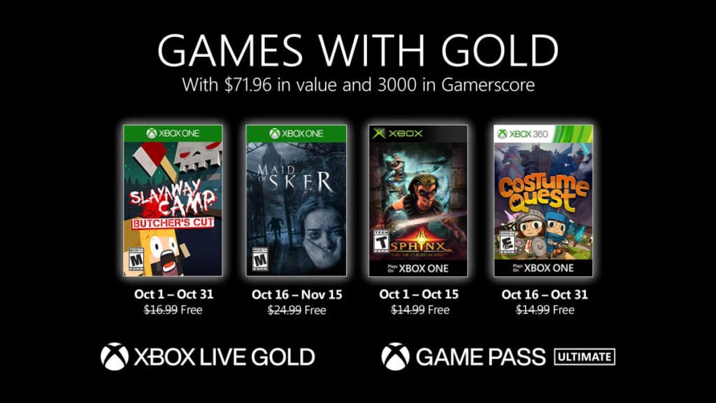 Esteja atento às datas de cada jogo no Games with Gold de outubro. (Imagem: Divulgação)