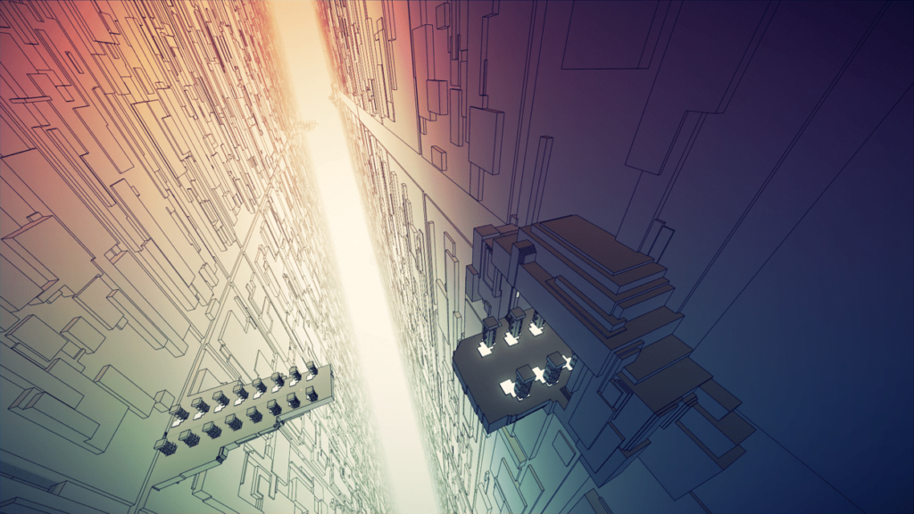 A maior frustração em Manifold Garden é a desorientação após uma queda desatenta ou ao voltar para o jogo. (Imagem: Divulgação)