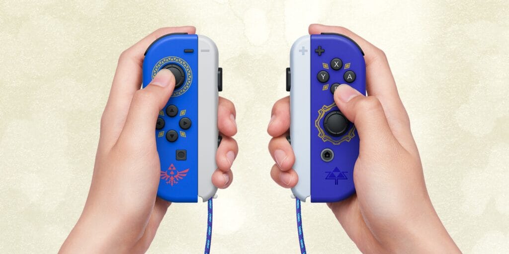 A Nintendo Direct apresentou Joy-Con inspirados na Master Sword e no Hylian Shield para aproveitar o lançamento de The Legend of Zelda: Skyward Sword. (Imagem: Divulgação/Nintendo)