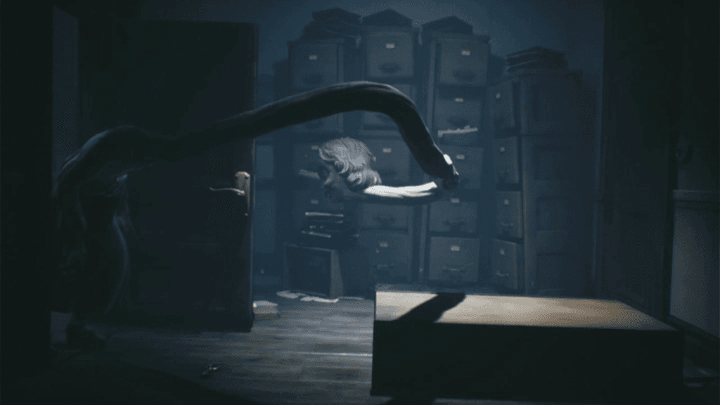 Inimigos adultos são retratados como monstruosidades em Little Nightmares 2. (Imagem: Reprodução/Switch)