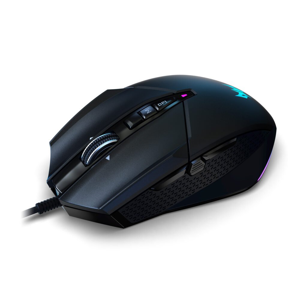 O mouse gamer ergonômico Predator Cestus 335 conta com 10 botões programáveis. (Imagem: Divulgação/Acer)