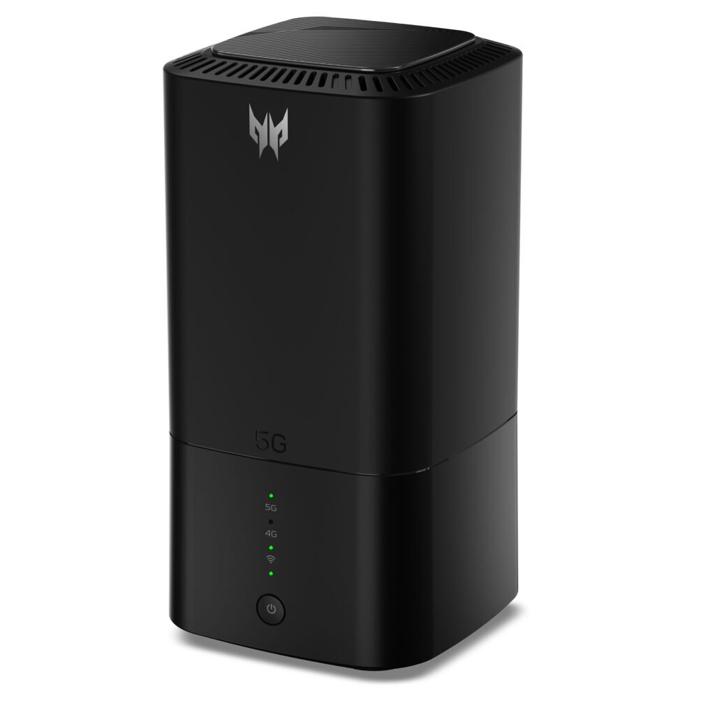 O roteador 5G Predator Connect X5 5G CPE permite que os gamers façam ajustes precisos nas velocidades de uplink e downlink dos seus dados. (Imagem: Divulgação/Acer)