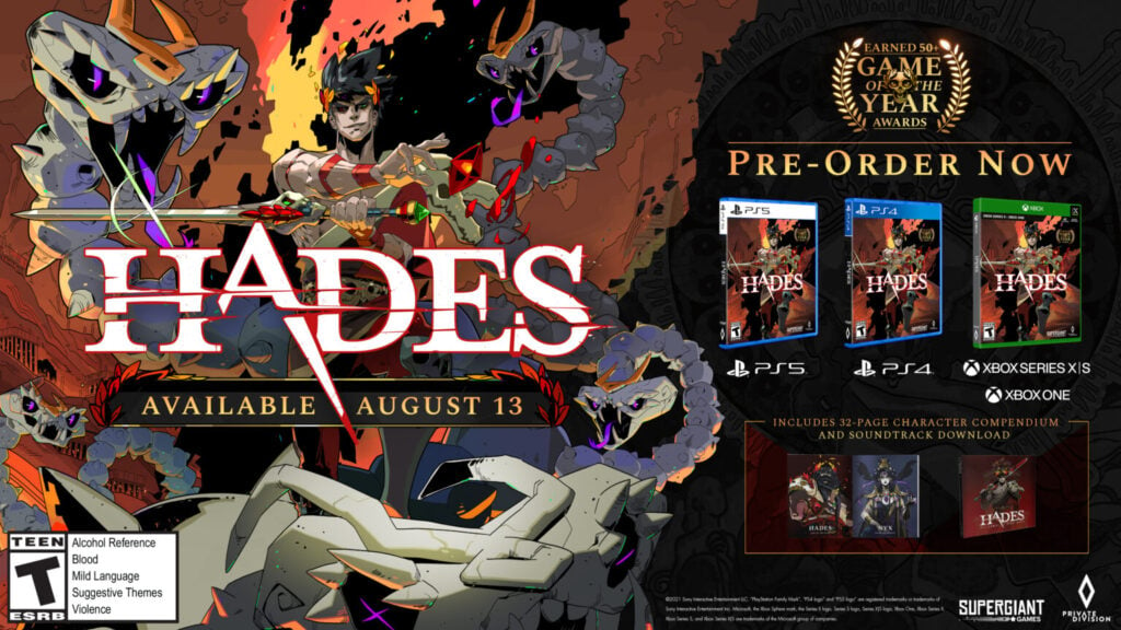 Hades estará em todas as principais plataformas no dia 13 de agosto. (Imagem: Divulgação)