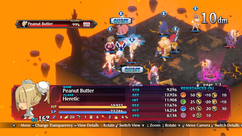 Disgaea 6: Defiance of Destiny é um RPG de combate tático. (Imagem: Reprodução/Nintendo Switch)