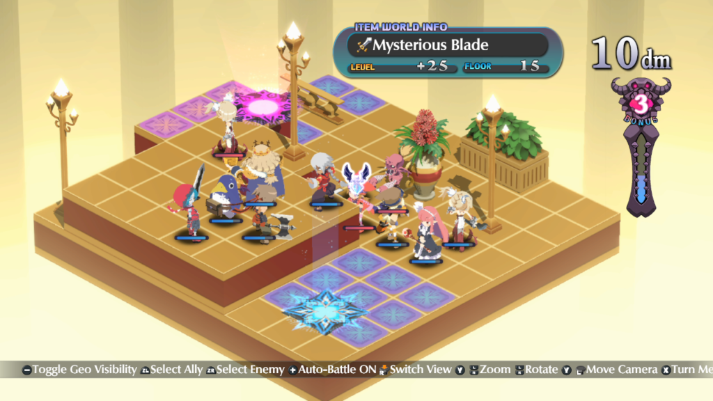 Disgaea 6: Defiance of Destiny é o primeiro da franquia com todos os personagens em 3D no tabuleiro. (Imagem: Reprodução/Nintendo Switch)