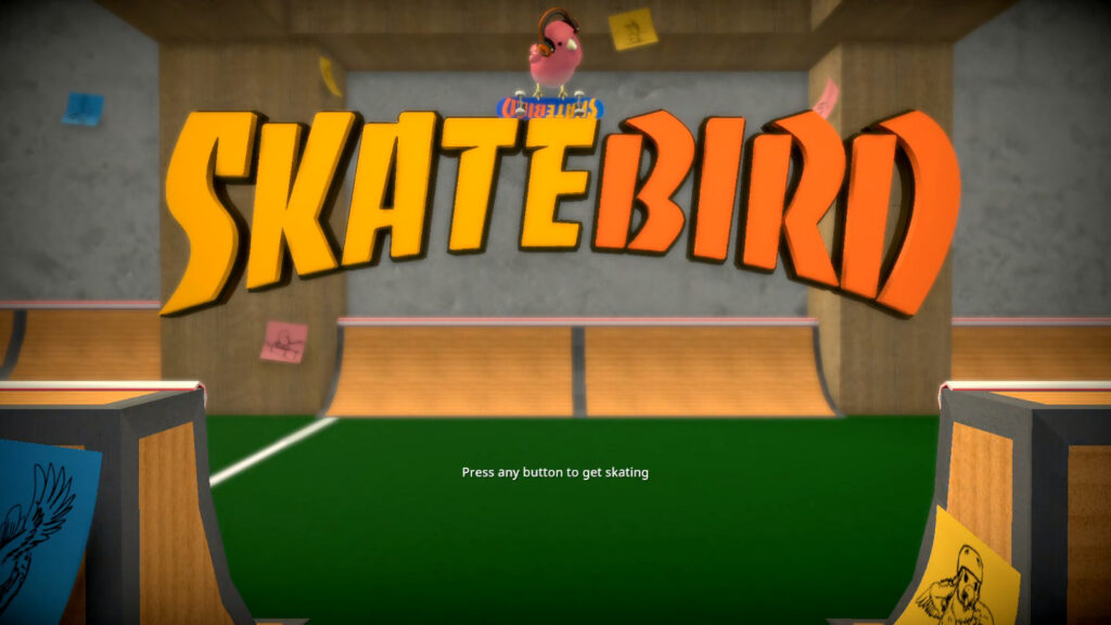 SkateBird - o título e a tela inicial dizem tudo. TUDO! (Imagem: Reprodução/Switch)