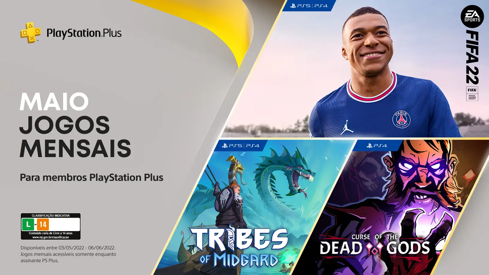 Jogos: PS Plus terá FIFA 22 e outros dois jogos gratuitos em maio