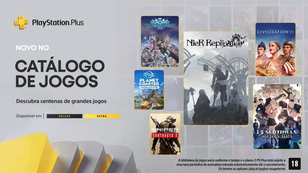 Novos jogos do PS Plus Extra e Deluxe de fevereiro de 2023 estão