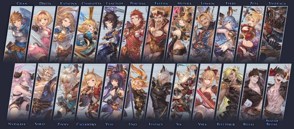 016 24 Characters from GBVS Granblue Fantasy Versus