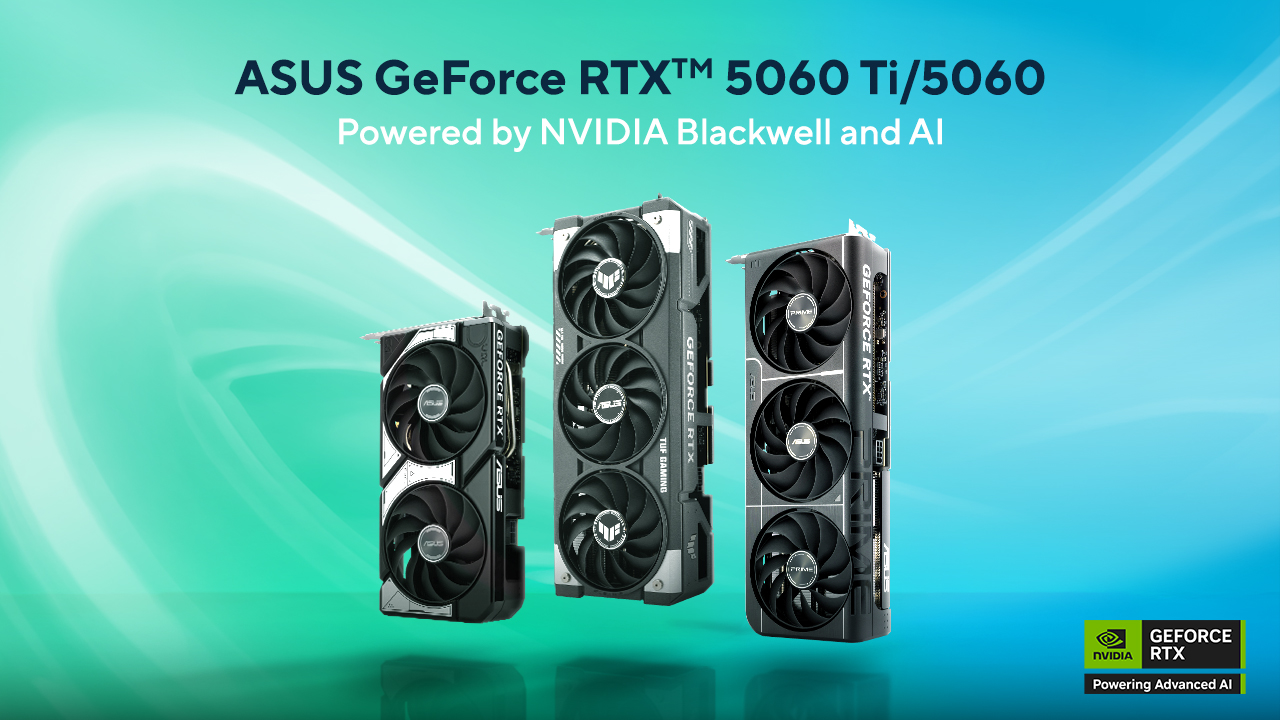 ASUS anuncia novas placas gráficas GeForce RTX 5060 e 5060 Ti
