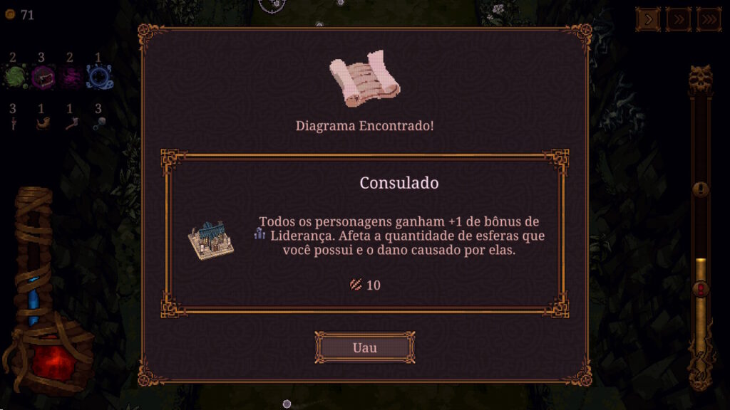 ball x pit Derrote os chefes das fases, repetidamente, para encontrar diagramas e melhorar seus atributos.
(Imagem: Captura do Nintendo Switch 2/ Carlos Maestre)