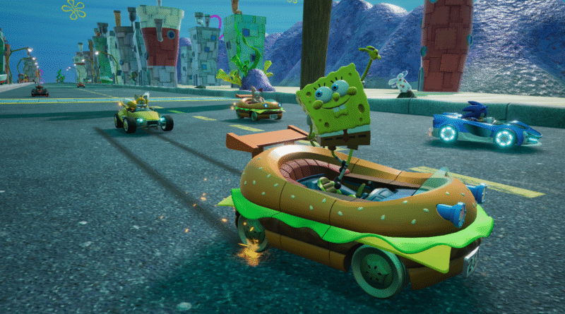 Bob Esponja Calça Quadrada Sonic Racing: CrossWorlds