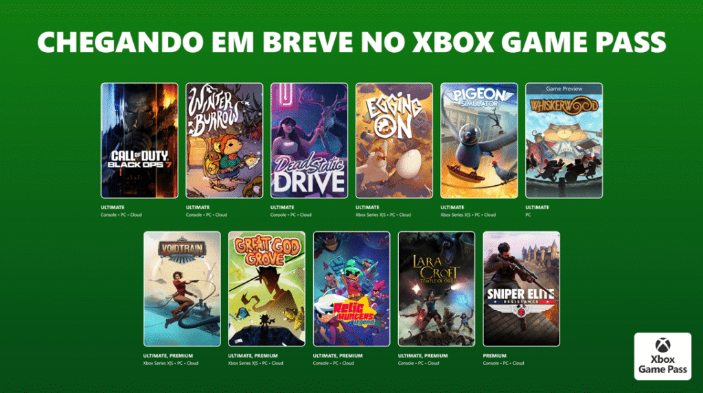xbox game pass xbox game pass novembro de 2025