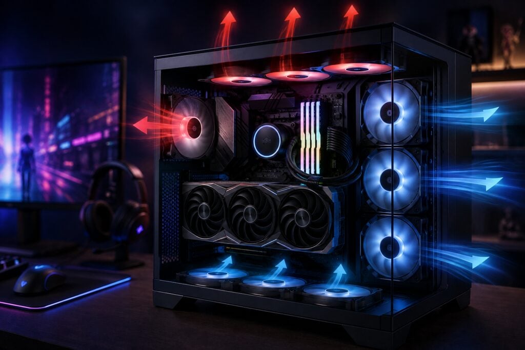 gabinete aquário Gabinete aquário prejudica a ventilação do PC Entenda airflow, ventoinhas e temperaturas