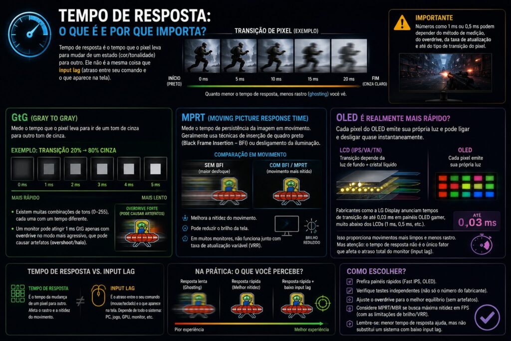 Melhor monitor para PC gamer guia completo para fazer a escolha certa tempo de resposta