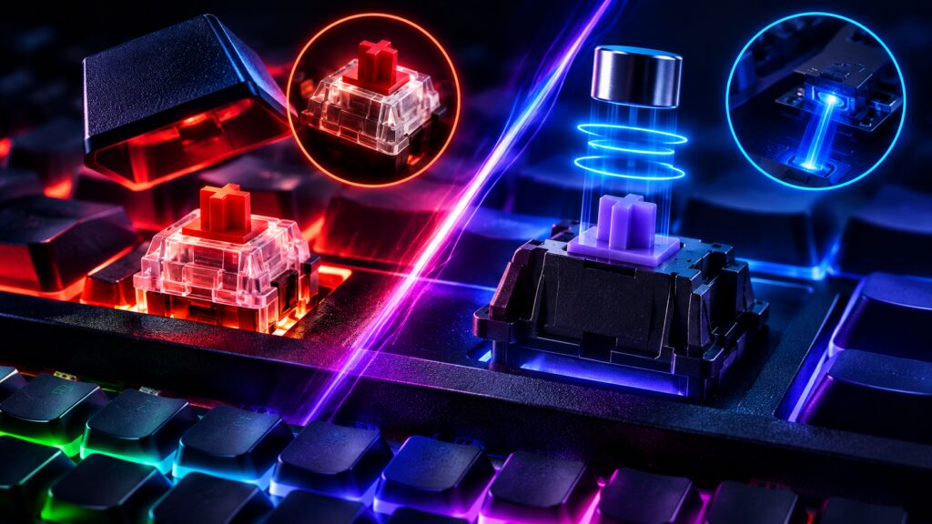 teclado mecânico Teclado mecânico entenda switches, Hall Effect, ópticos e o que isso muda nos jogos