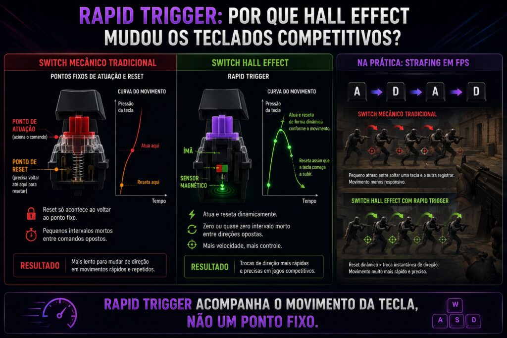 teclado mecânico Teclado mecânico entenda switches, Hall Effect, ópticos e o que isso muda nos jogos