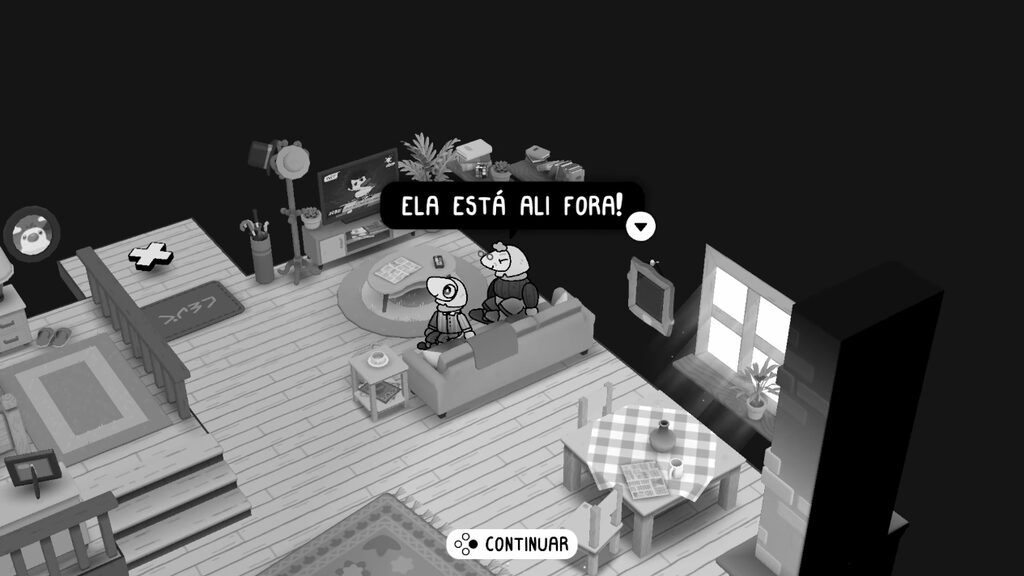 Toem 2 A avó pede socorro com a antena, e a aventura começa exatamente como da primeira vez. (Imagem: Captura de tela no Nintendo Switch 2, Carlos Maestre)