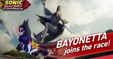 sniper dan Sonic Racing CrossWorlds bayonetta
