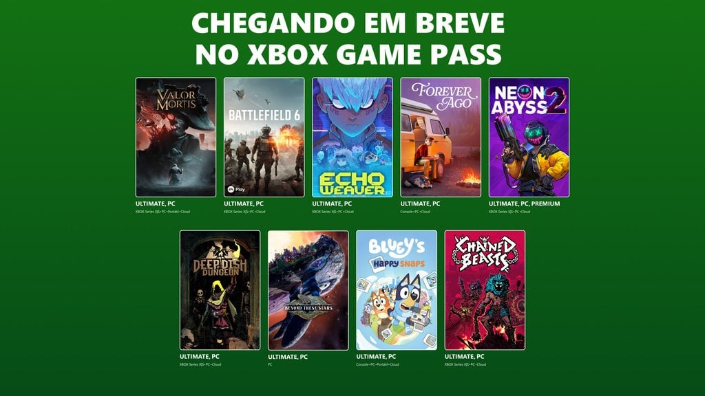 Game Pass xbox game pass outubro 2026